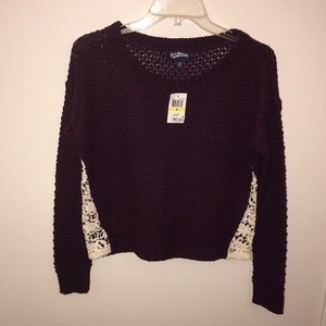 Knit Crochet Long Sleeve Sweater